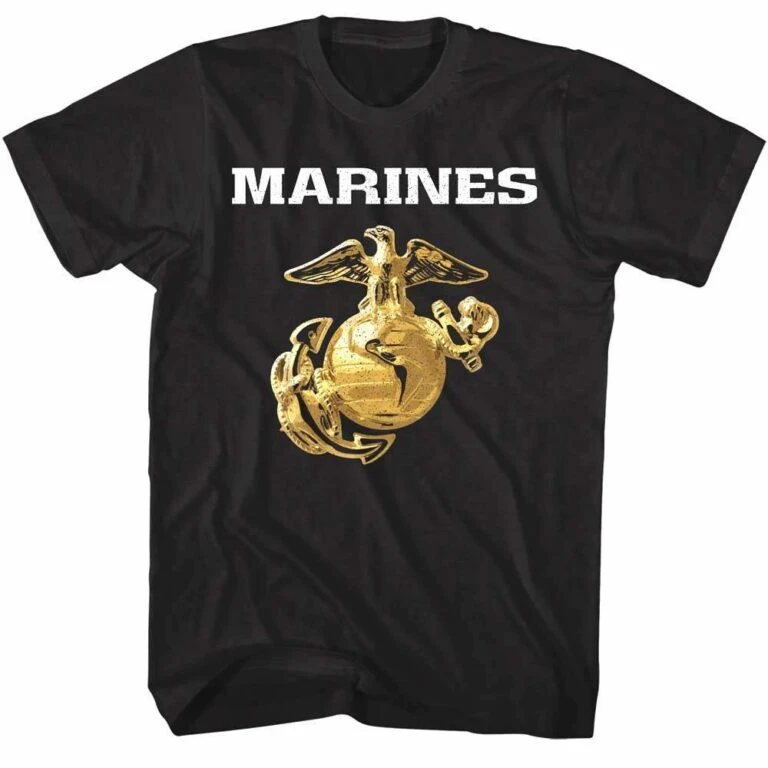 US Marines Gold Enlisted Emblem Men's T Shirt