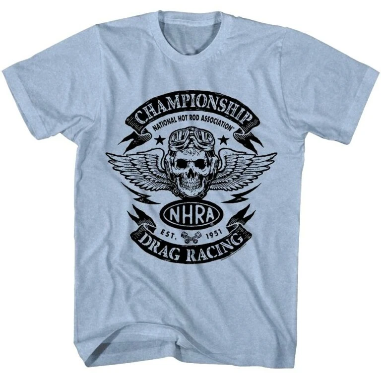 NHRA Pilot Skull Angel Men’s T Shirt
