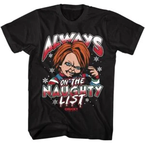 Chucky Always on the Naughty List Men’s T Shirt