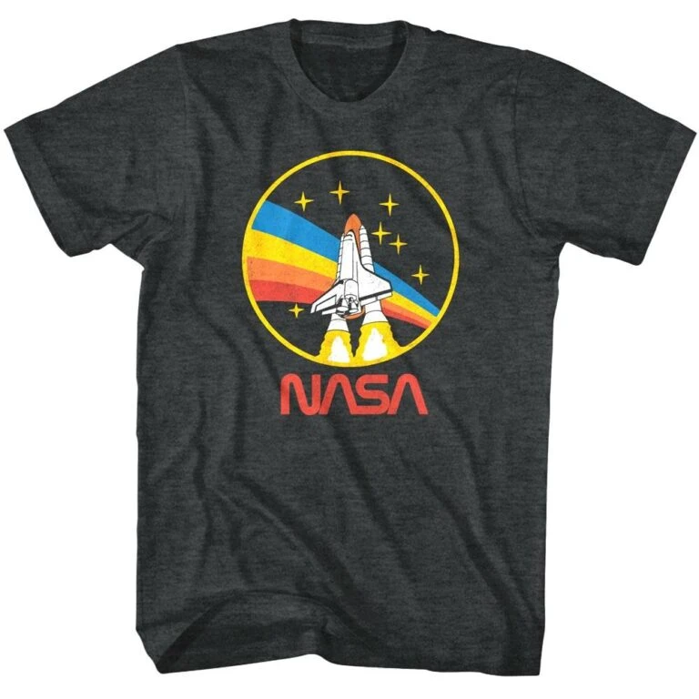 NASA Rocket over the Rainbow Men's T Shirt
