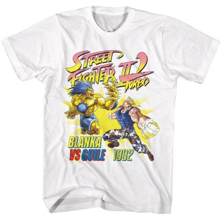 Street Fighter 2 Turbo Blanka vs Guile Men's T Shirt