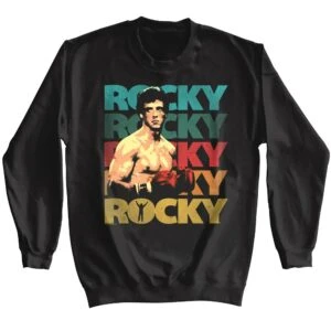Rocky Pose 70’s Retro Fade Sweater Gray Heather
