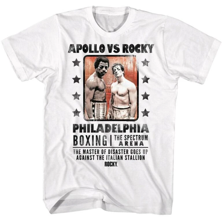 Rocky v Apollo Fight Poster Men's T Shirt White