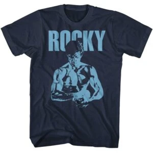 Rocky Shadow Wrapper Men’s T Shirt Navy