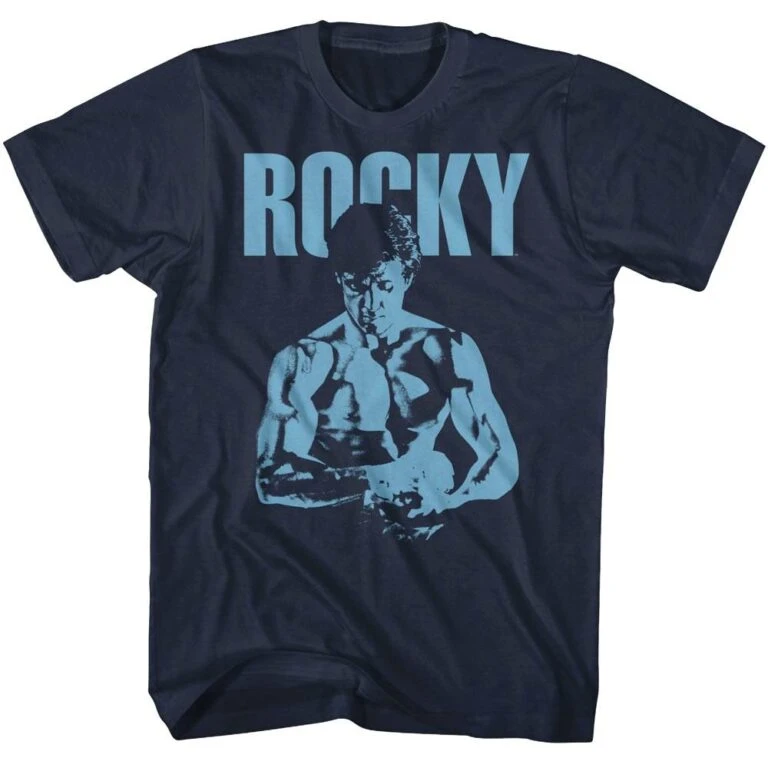 Rocky Shadow Wrapper Men’s T Shirt Navy
