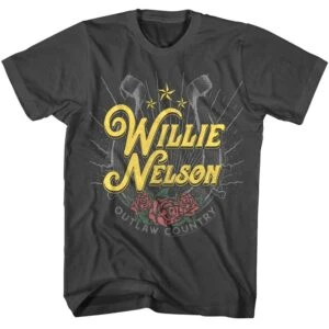 Willie Nelson Outlaw Country Rose Men's T Shirt