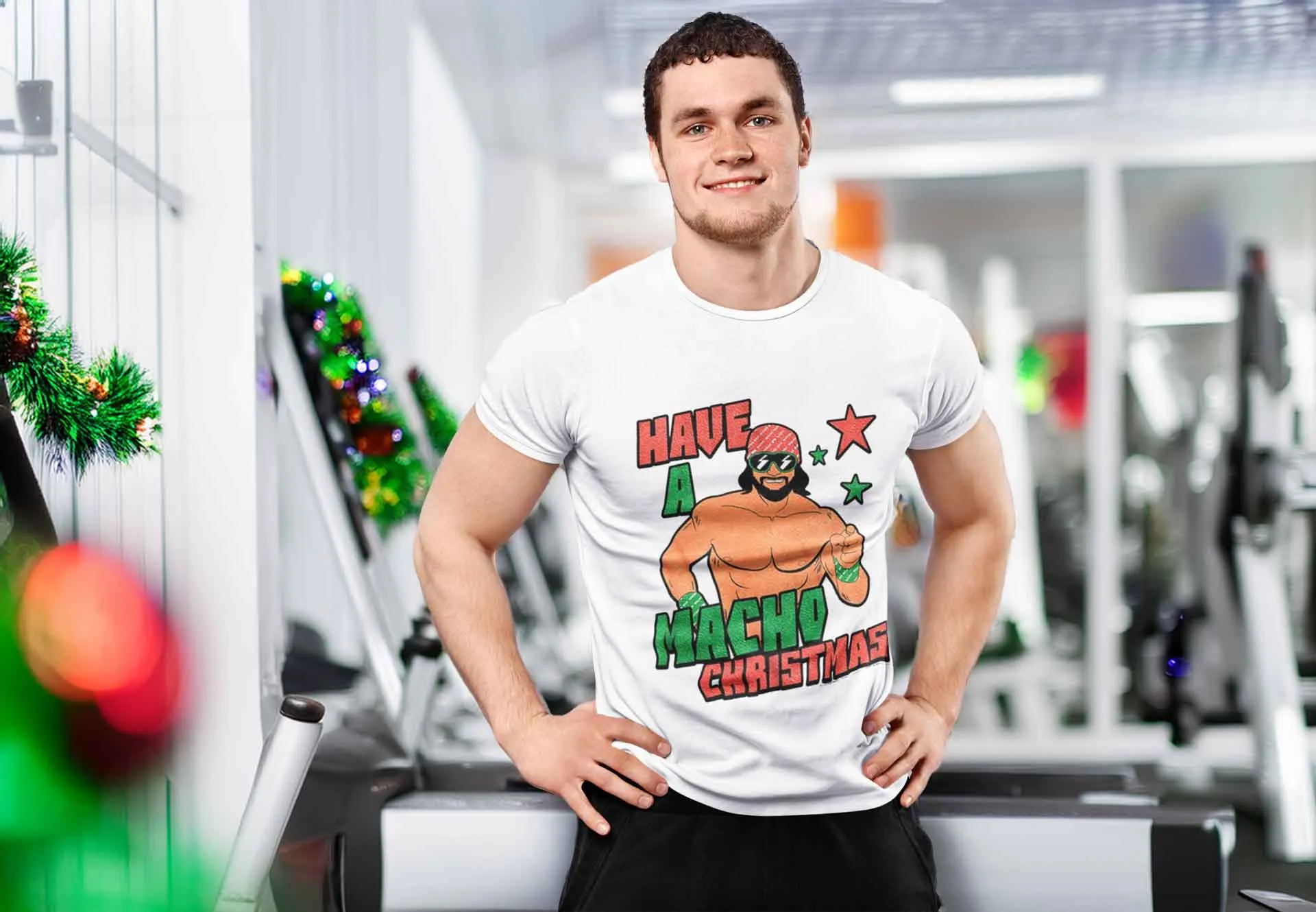 Macho xmas in gym