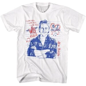 I Love Bill S Preston Notebook Doodles Men’s T Shirt