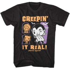Universal Monsters Cute Creepin it Real Men’s T Shirt