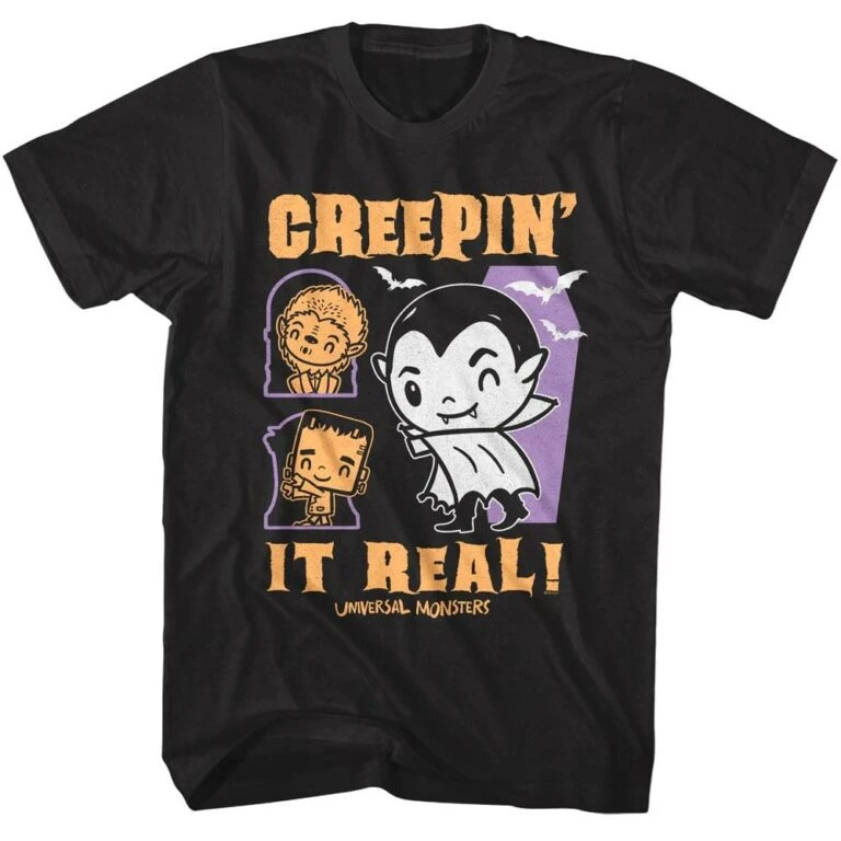 Universal Monsters Cute Creepin it Real Men’s T Shirt