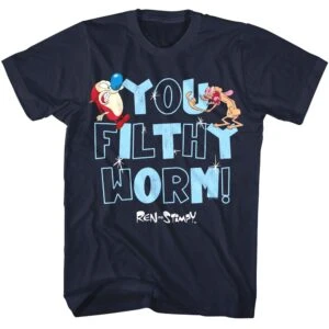 Ren and Stimpy You Filthy Worm Men’s T Shirt