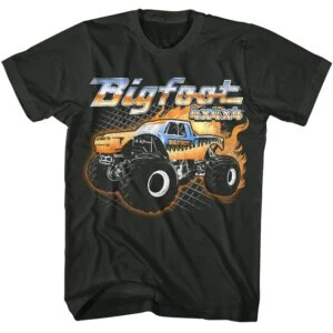 Bigfoot 4x4x4 Flaming Truck Men’s T Shirt
