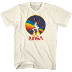 NASA Rocket Rainbow Men’s T Shirt