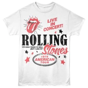 Rolling Stones 1975 Live in Concert Men’s T Shirt