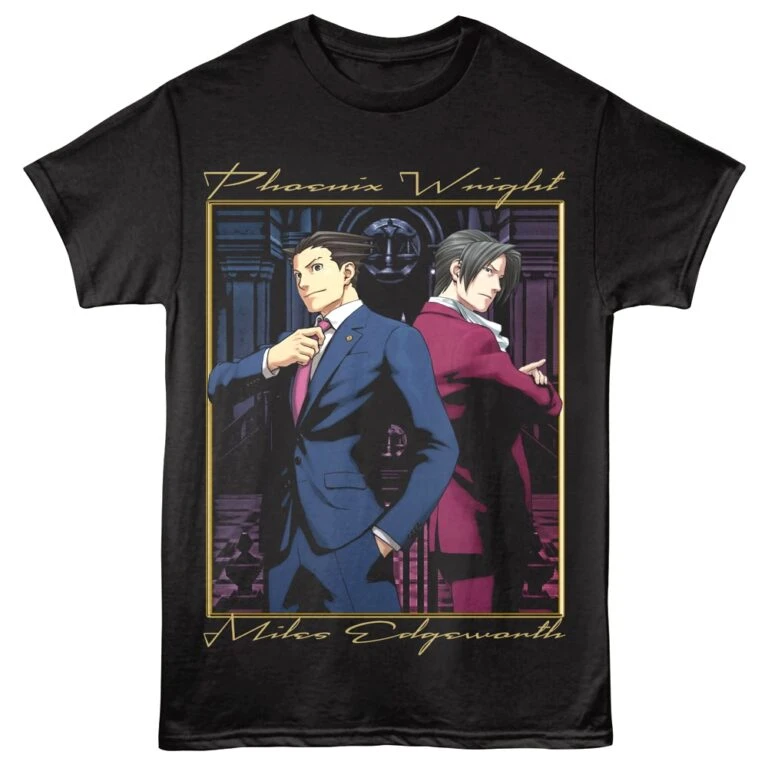 Ace Attorney Miles and Phoenix Suited Men’s T Shirt