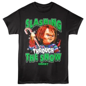 Chucky Slashing Through the Snow Men’s T Shirt