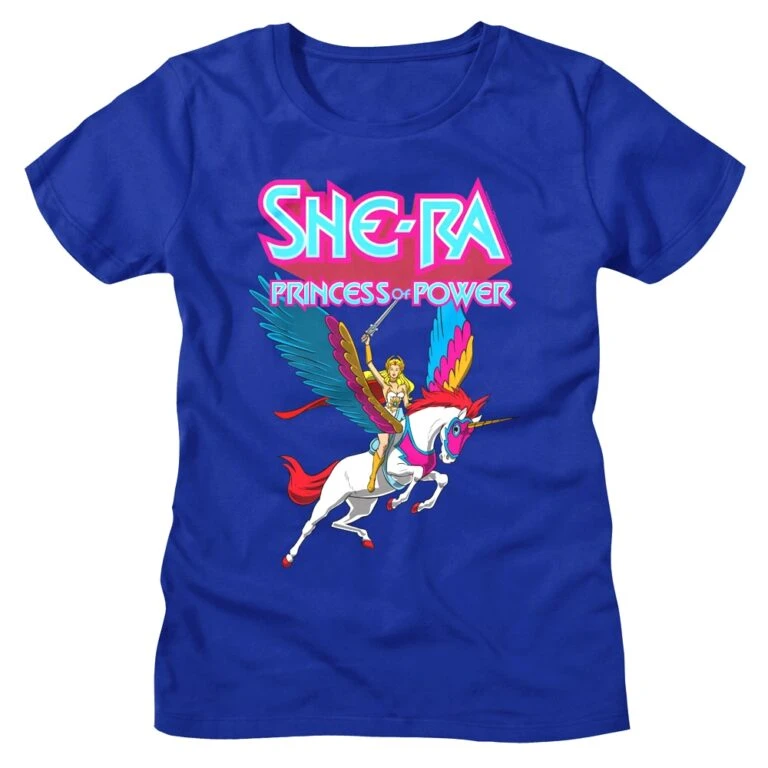 She-Ra Princess of Power on Swiftwind Women’s T Shirt