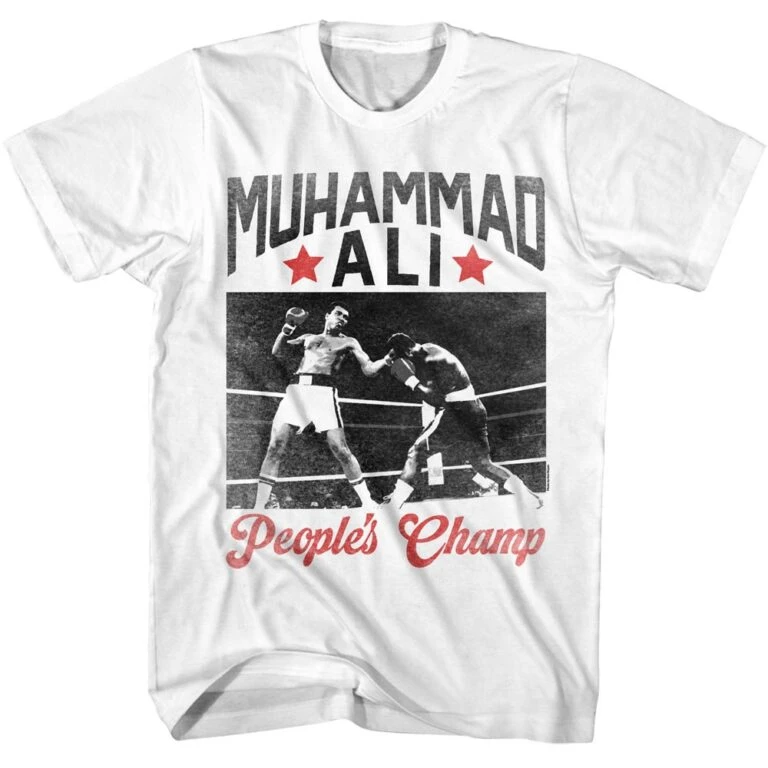 Vintage Muhammad Ali boxing graphic tee for sports fans.