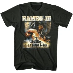 Rambo 3 Military Helicopter Poster Men’s T Shirt