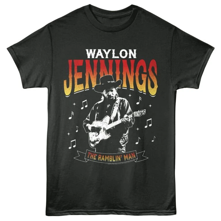 Waylon Jennings The Ramblin Man Music Men’s T Shirt