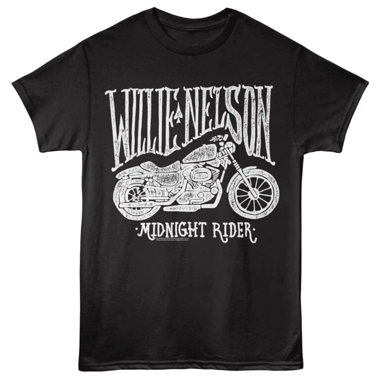 Willie Nelson Midnight Rider Black Men’s T Shirt