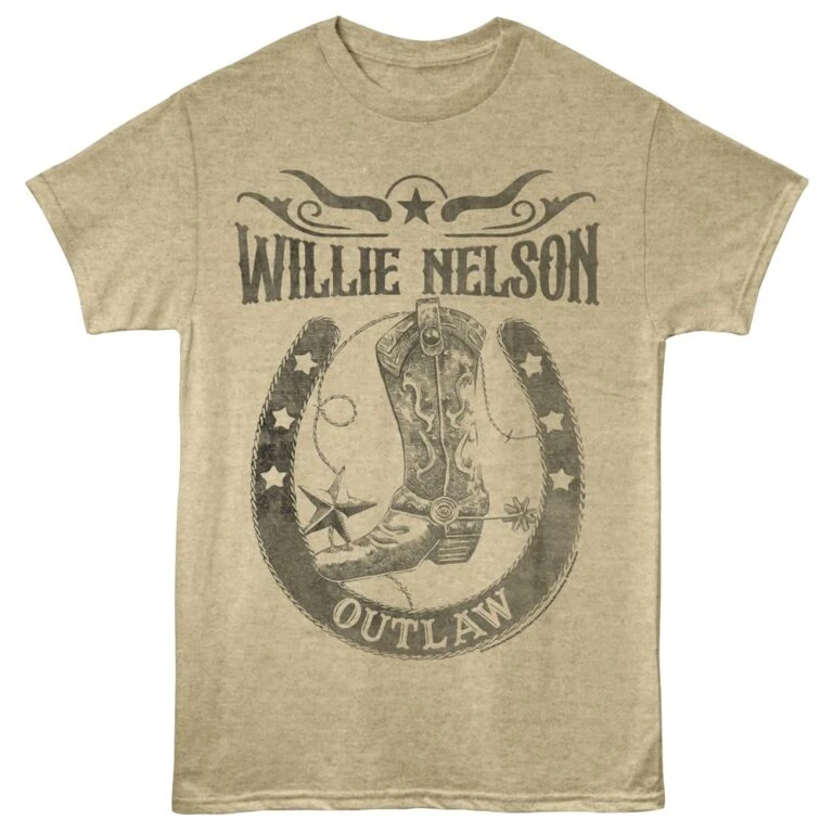 Willie Nelson Outlaw Horseshoe Men’s T Shirt
