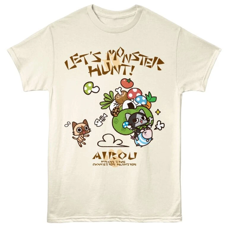 Monster Hunter Mens tshirt Airou Ivory