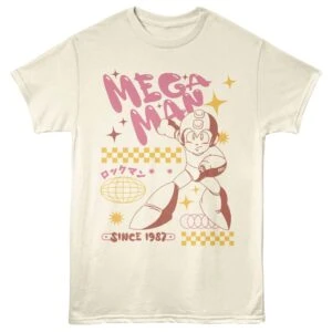 Anime-inspired Mega Megu graphic tee with playful retro Japanese elements, ideal for anime fans and streetwear.