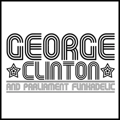 Bold George Clinton parody t-shirt design with stars and retro font, perfect for funk music fans.