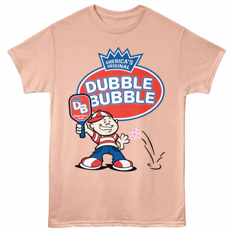 Dubble Bubble Pickleball Club Men's T Shirt Peach