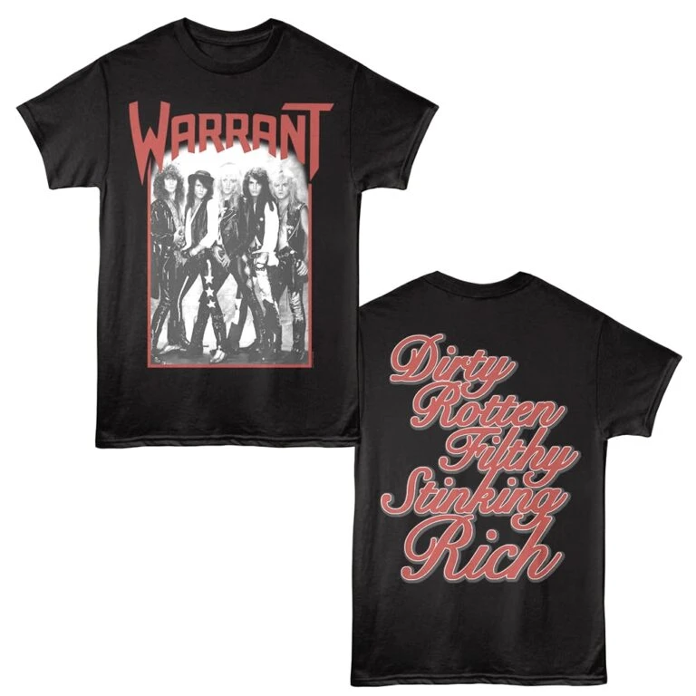 Warrant Dirty Rotten Filthy Stinking Rich Band Men's T Shirt