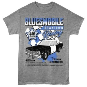 Blues Brothers Bluesmobile Men's T Shirt Graphite Gray Heather