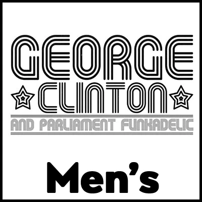 High-quality George Clinton Men’s T-Shirt featuring bold text design for music fans. Perfect for casual wear and concert appearances.