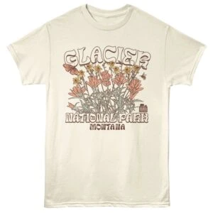 Glacier Montana Wildflowers Men's T Shirt Ivory
