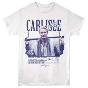 Twilight Carlisle Cullen Baseball Men's T Shirt White