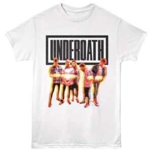 High-quality Underoath band graphic t-shirt for fans of post-hardcore and alternative music. Perfect for concert and casual wear.