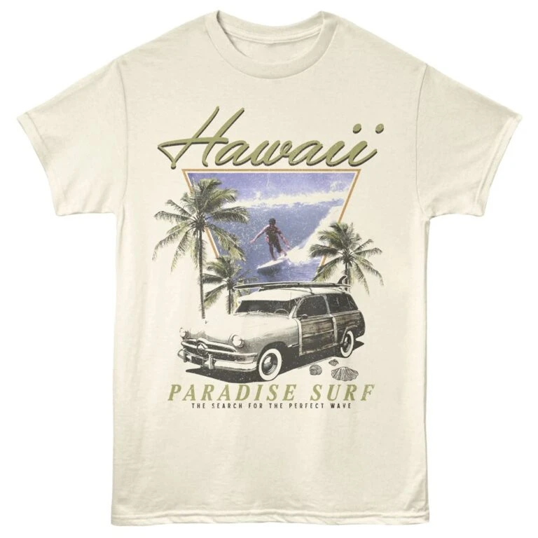 Paradise Surf Hawaii Men's T Shirt Ivory