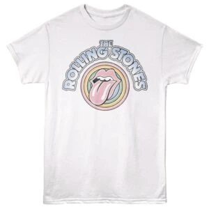 Vintage Rolling Stones tongue logo T-shirt, rock band apparel, graphic tee for music lovers.