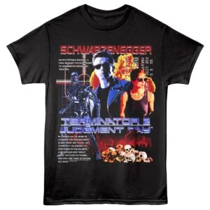 Terminator 2 Judgement Day Skulls Men's T Shirt Black