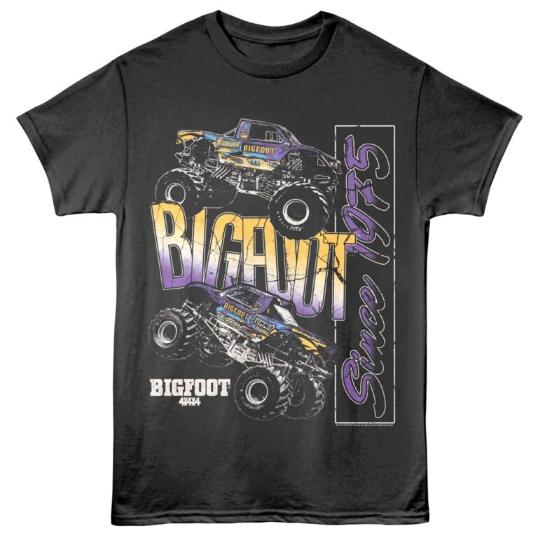 High-quality Bigfoot monster truck graphic tee, perfect for off-road and monster truck fans.