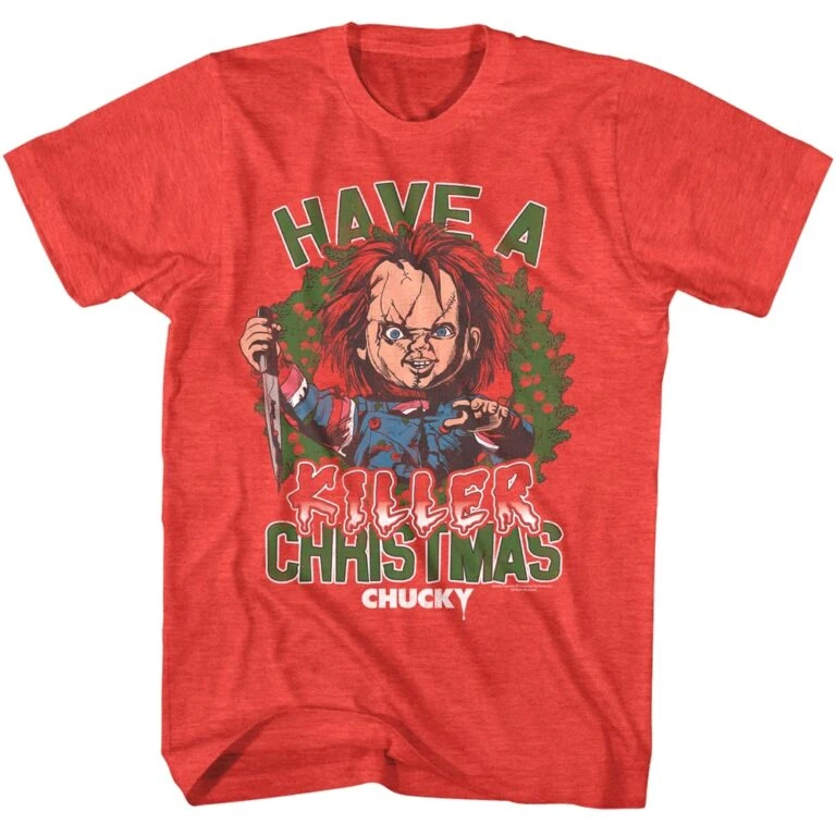 Chucky Have a Killer Christmas Men's T Shirt Red Heather