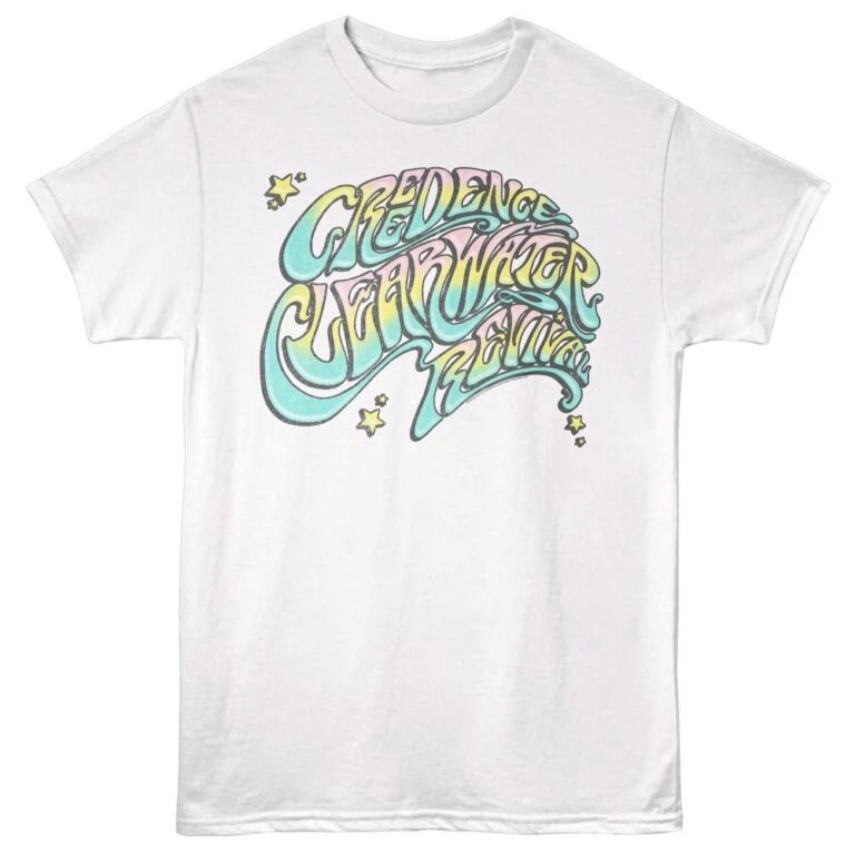 Creedence Clearwater Revival Pastel Wave Men's T Shirt White