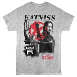 High-quality Katniss Everdeen Hunger Games graphic tee for fans of The Hunger Games series.