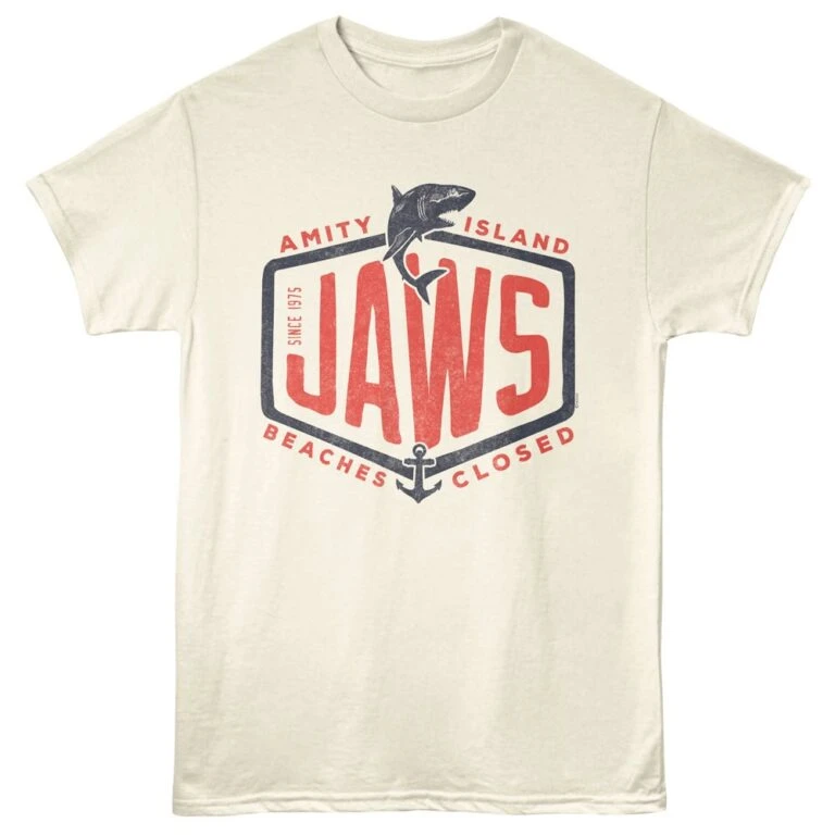 Jaws Beach is Closed Men's T Shirt Ivory