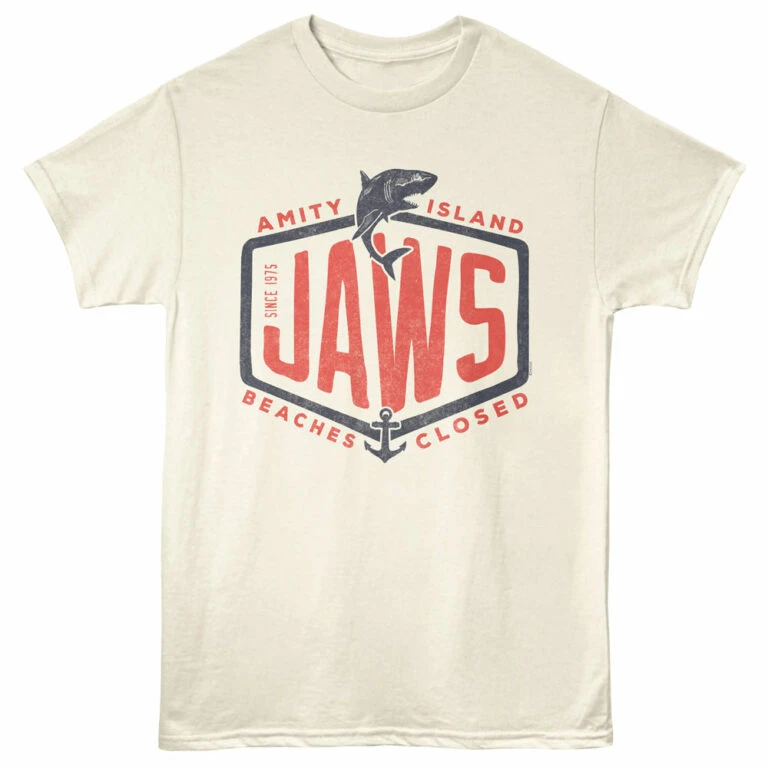 Jaws Beach is Closed Men's T Shirt Ivory