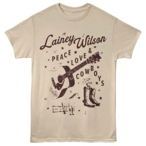 Lainey Wilson Peace Love & Cowboys Men's T Shirt Sand