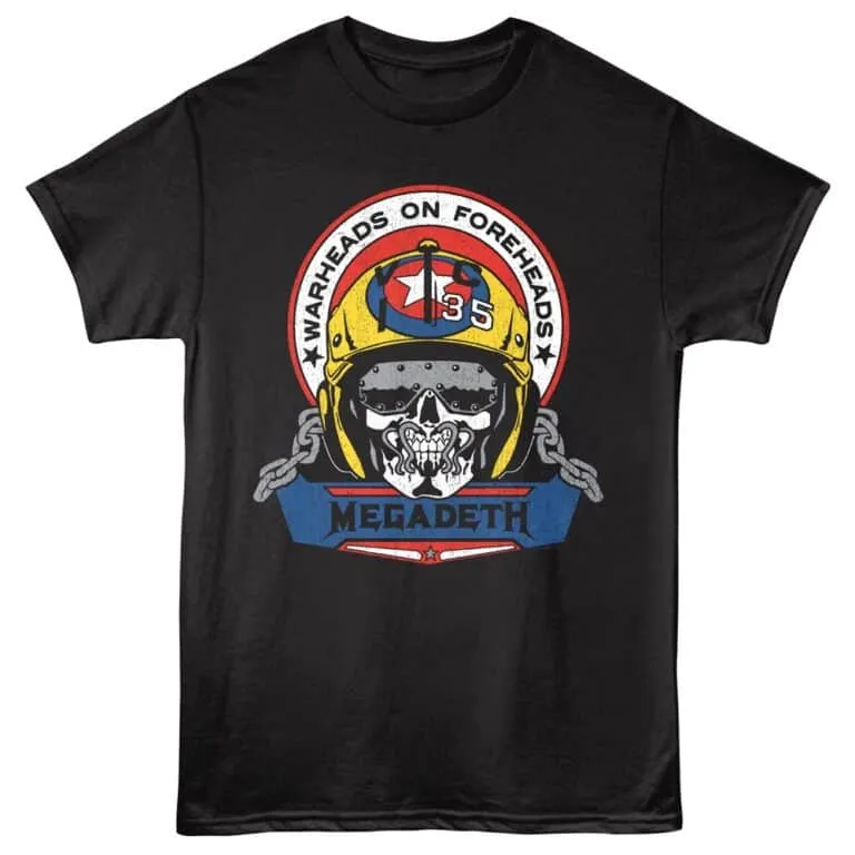 Megadeth Warheads on Foreheads Pilot Men's T Shirt Black