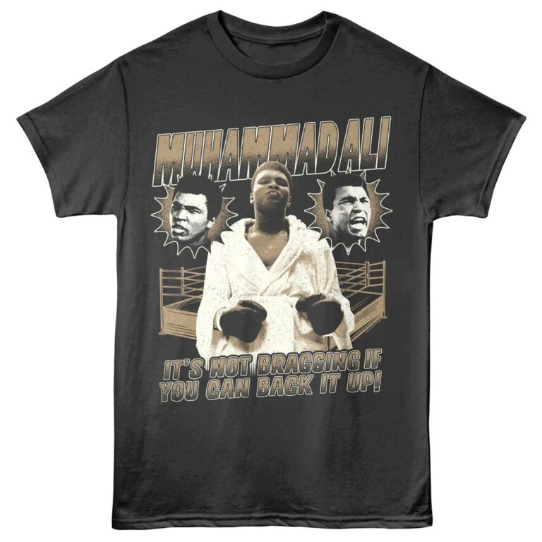 Muhammad Ali Not Bragging Men's T Shirt Charcoal
