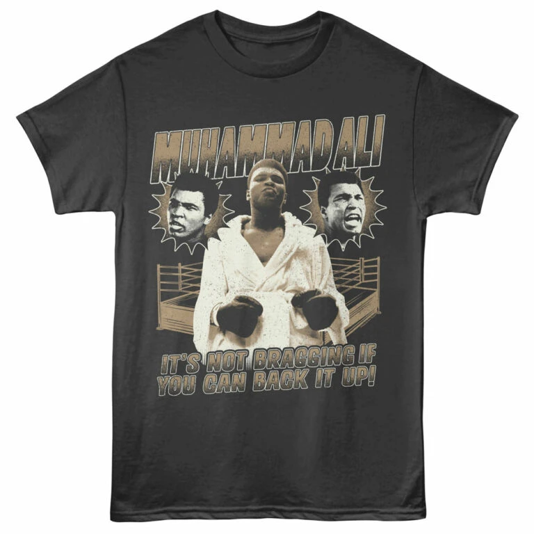 Muhammad Ali Not Bragging Men's T Shirt Charcoal