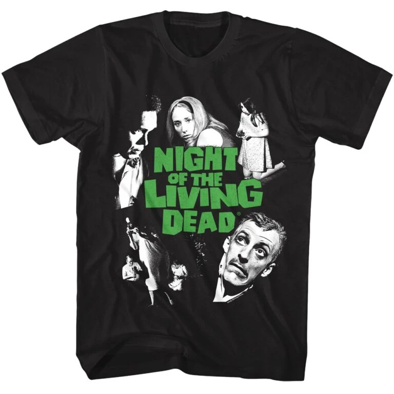 Night of the Living Dead Faces Men's T Shirt Black